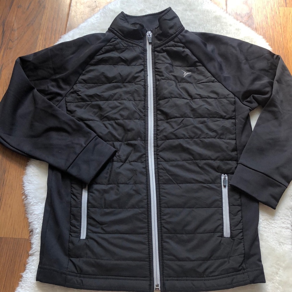 Old Navy boys black quilted front jacket L